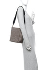 Tweed Small Sangle Bucket Bag Beige