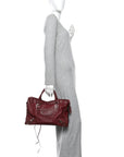 Chevre Silver Metallic Edge Hardware City Cassis