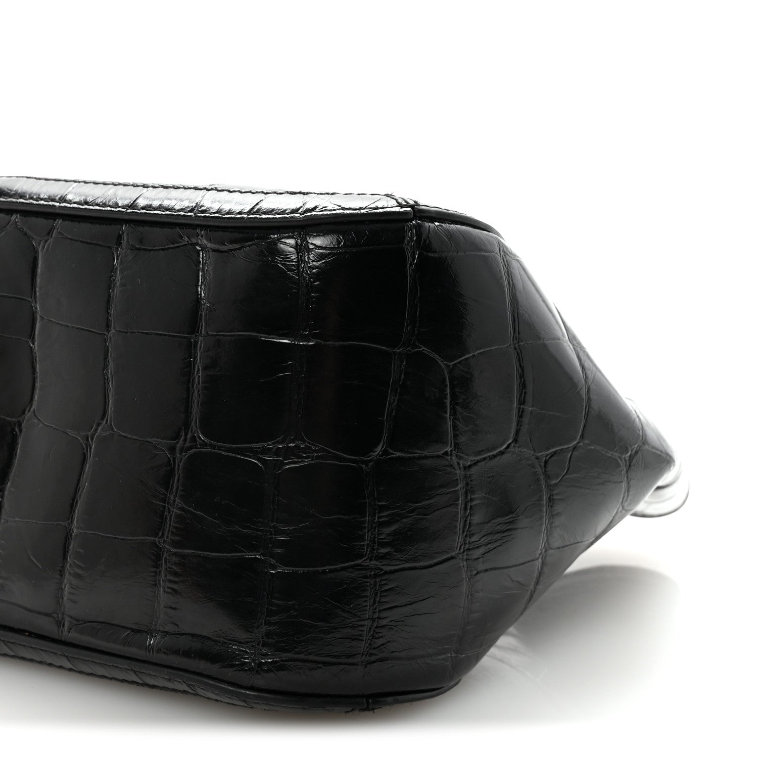Calfskin Crocodile Embossed Small Greca Goddess Shoulder Bag