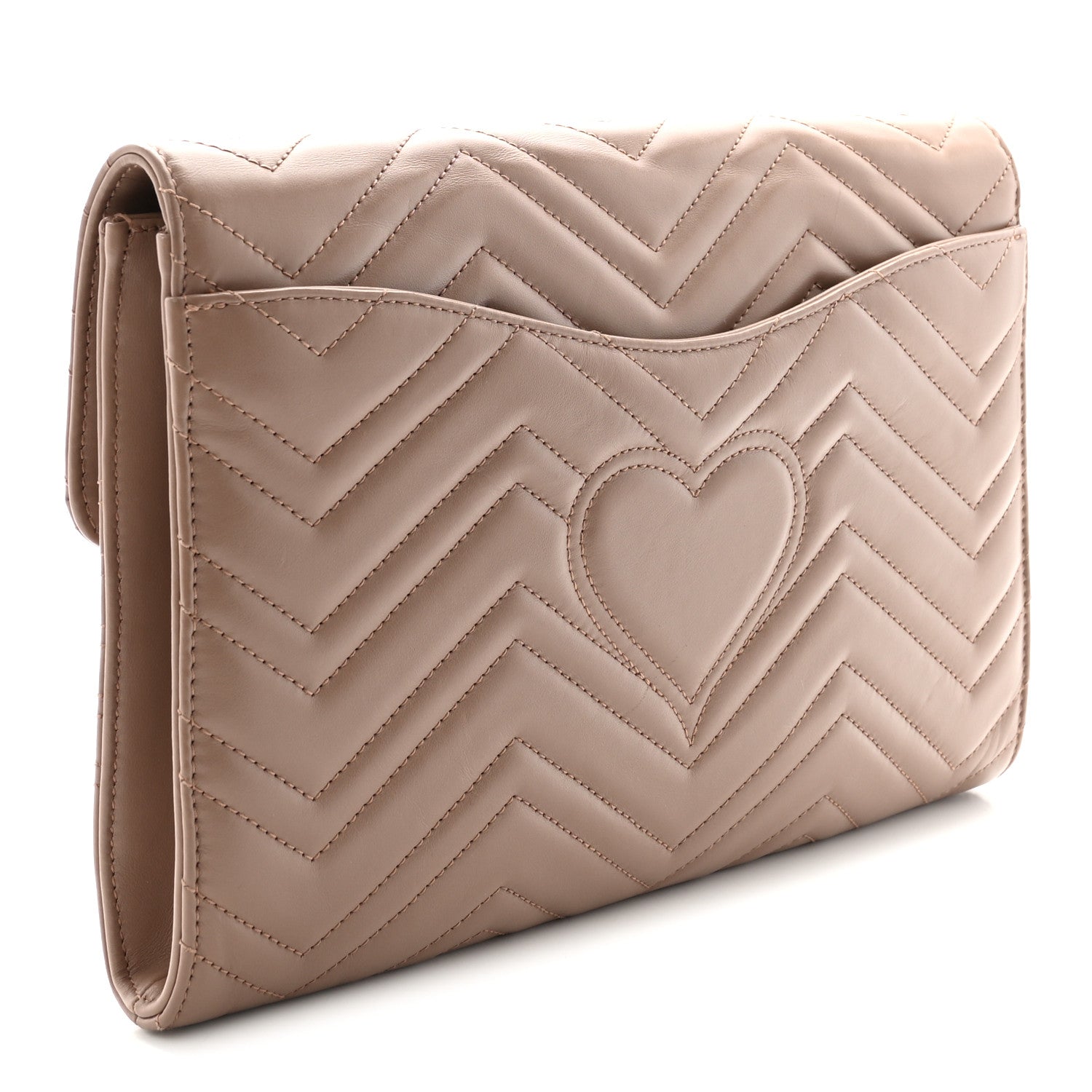 Calfskin Matelasse GG Marmont Clutch Porcelain Rose