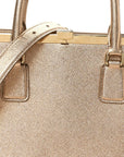 Metallic Dauphine Medium Frame Tote Gold