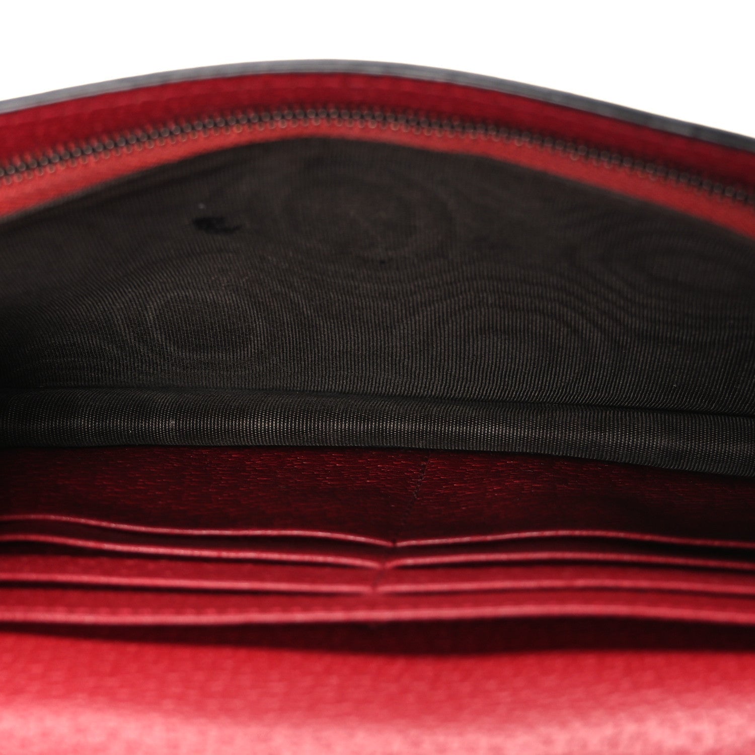 GG Supreme Monogram Web Queen Margaret Chain Wallet Red