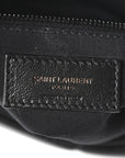 Lambskin Quilted Monogram Monochrome Medium Loulou Puffer Chain Satchel Black