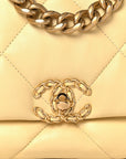 Lambskin Quilted Medium CHNL 19 Flap Yellow