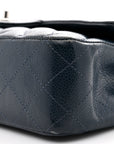 Caviar Quilted Medium Double Flap Navy