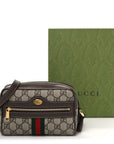 GG Supreme Monogram Web Mini Ophidia Shoulder Bag Brown