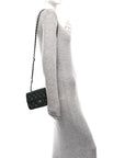 Lambskin Quilted Mini Rectangular Flap Black