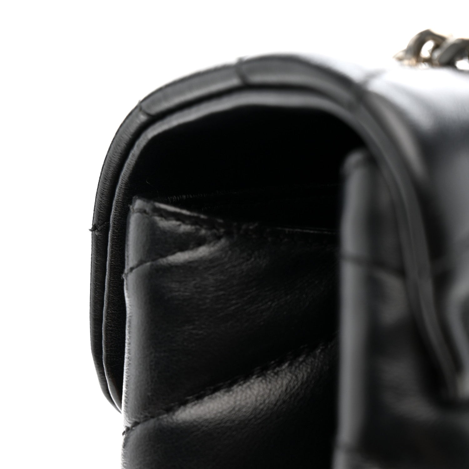 Calfskin Y Quilted Monogram Medium Loulou Chain Satchel Black