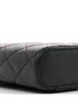 Caviar Quilted Small Vertical Coco Beauty Vanity Case With Chain Black