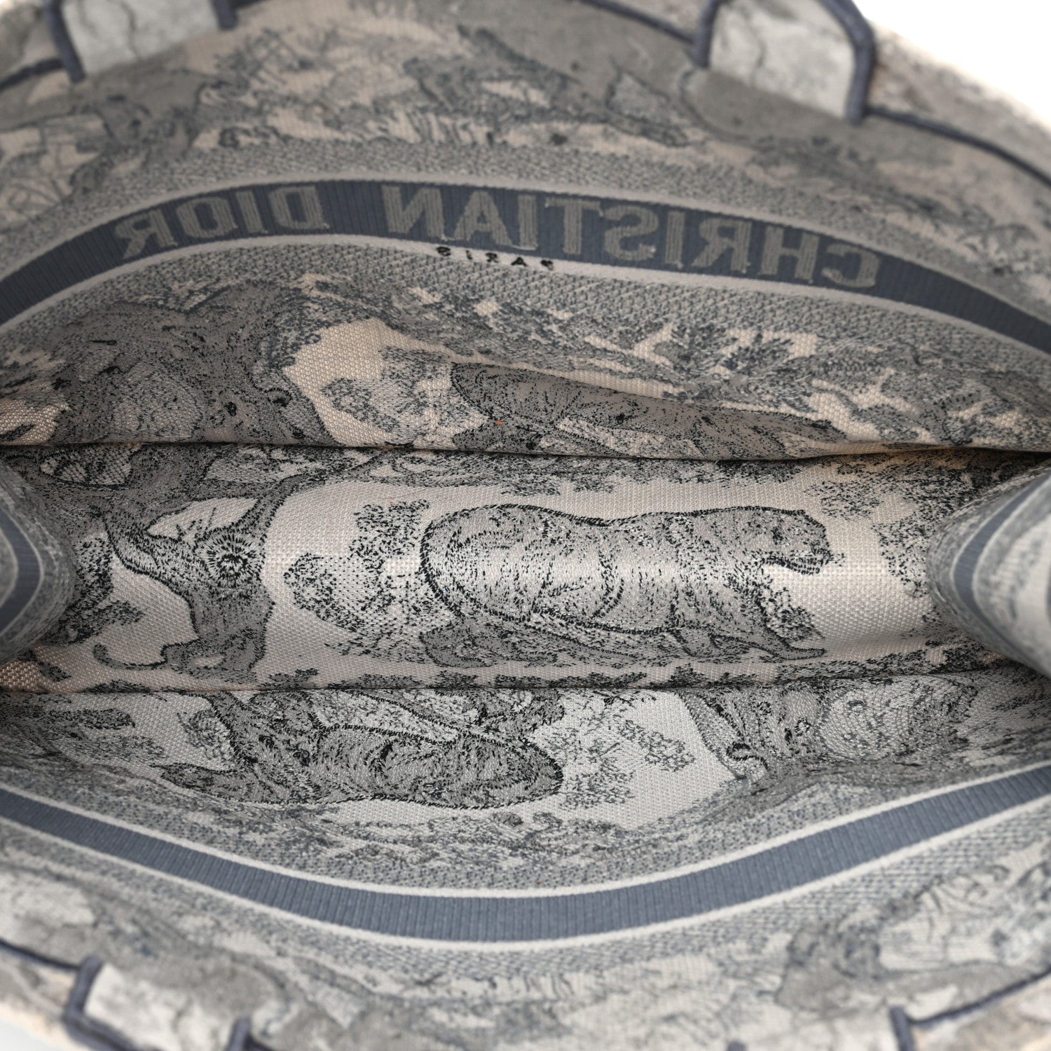 Gradient Canvas Embroidered Large D1ORiviera Toile De Jouy Book Tote Blue