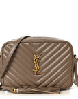 Calfskin Matelasse Monogram Lou Camera Bag Dark Beige