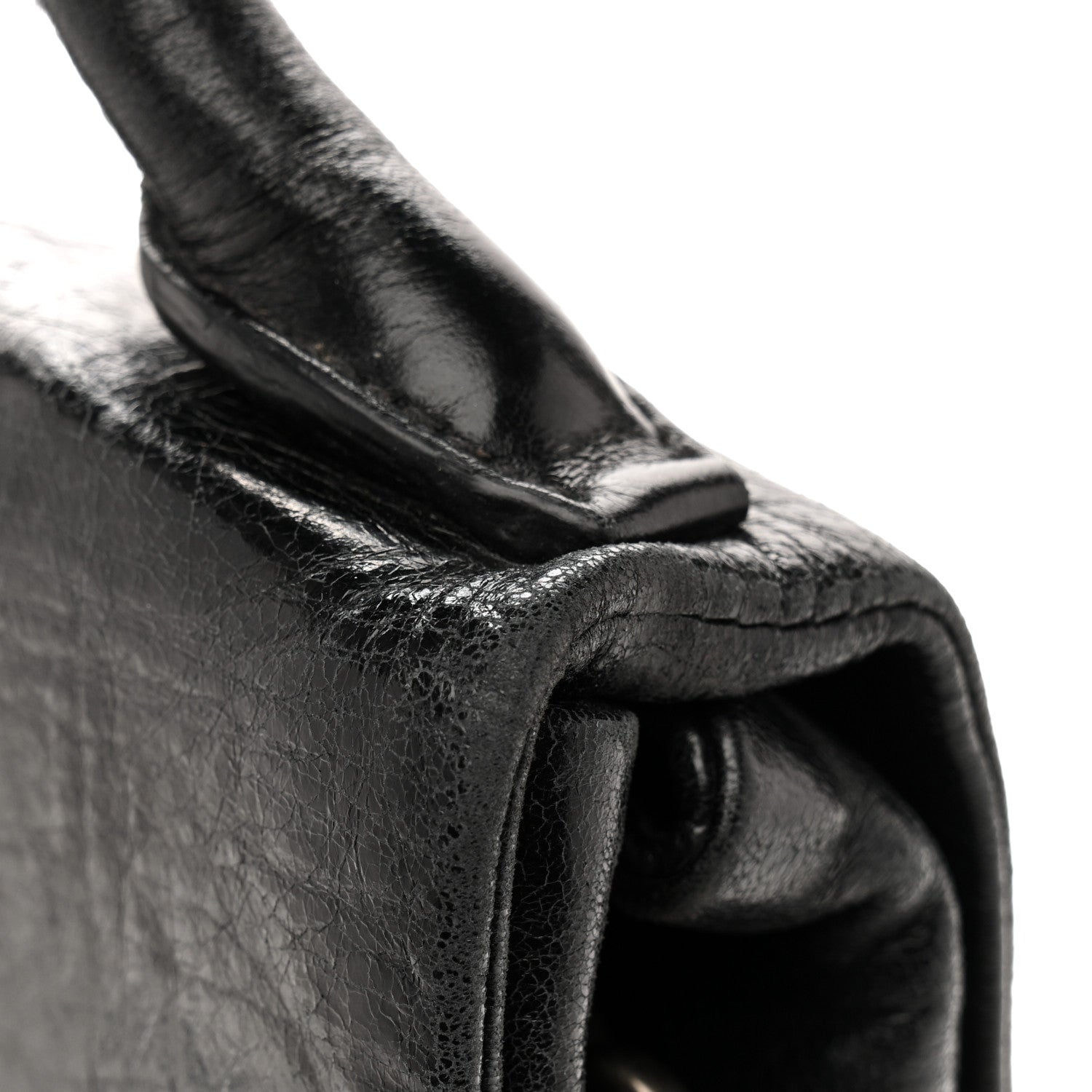Vitello Shine Crystal Shoulder Bag Black