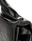 Vitello Shine Crystal Shoulder Bag Black