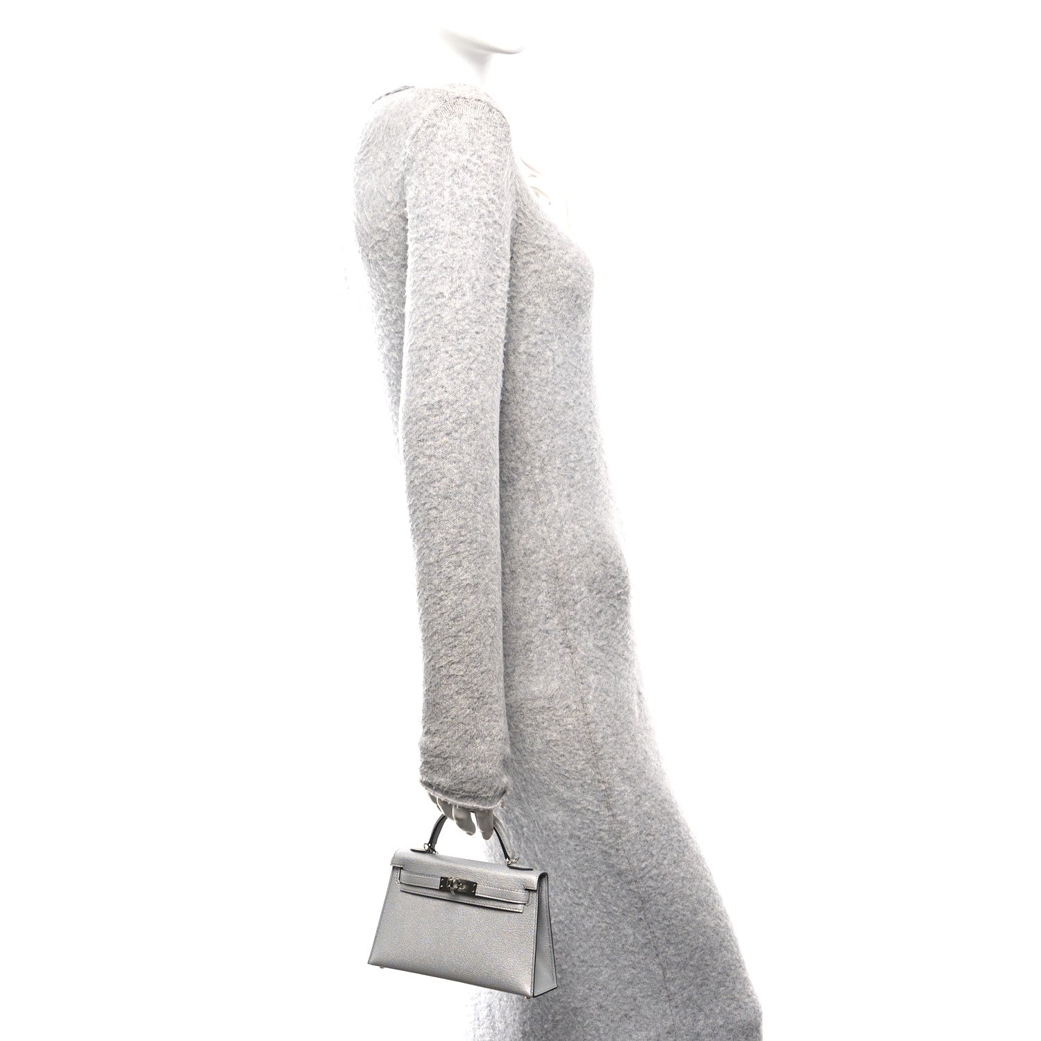Metallic Chevre Chamkilight Mini Kelly Sellier 20 Argent