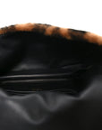 Shearling Vitello Dolce Macro FF 1974 Mini Baguette Tobacco Black