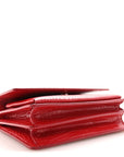 Calfskin Crocodile Embossed Medium Monogram Sunset Rouge Eros