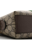 GG Supreme Monogram Textured Dollar Calfskin Web Small Ophidia Dome Shoulder Bag Beige Ebony New Acero