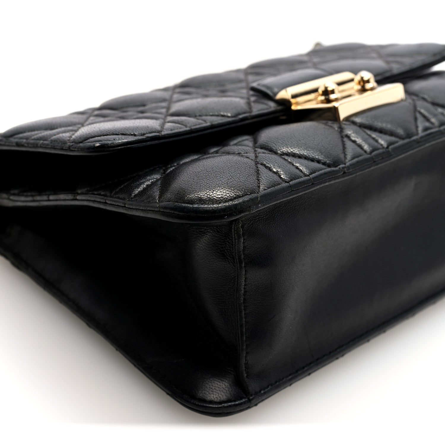 Lambskin Cannage Medium Miss D1OR Flap Black