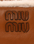 Shearling Calfskin Arcadie Top Handle Bag Cognac