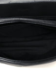 Calfskin Y Quilted Monogram Monochrome Medium Loulou Chain Satchel Black