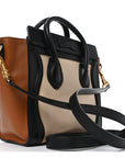 Smooth Calfskin Nano Tri-Color Luggage White