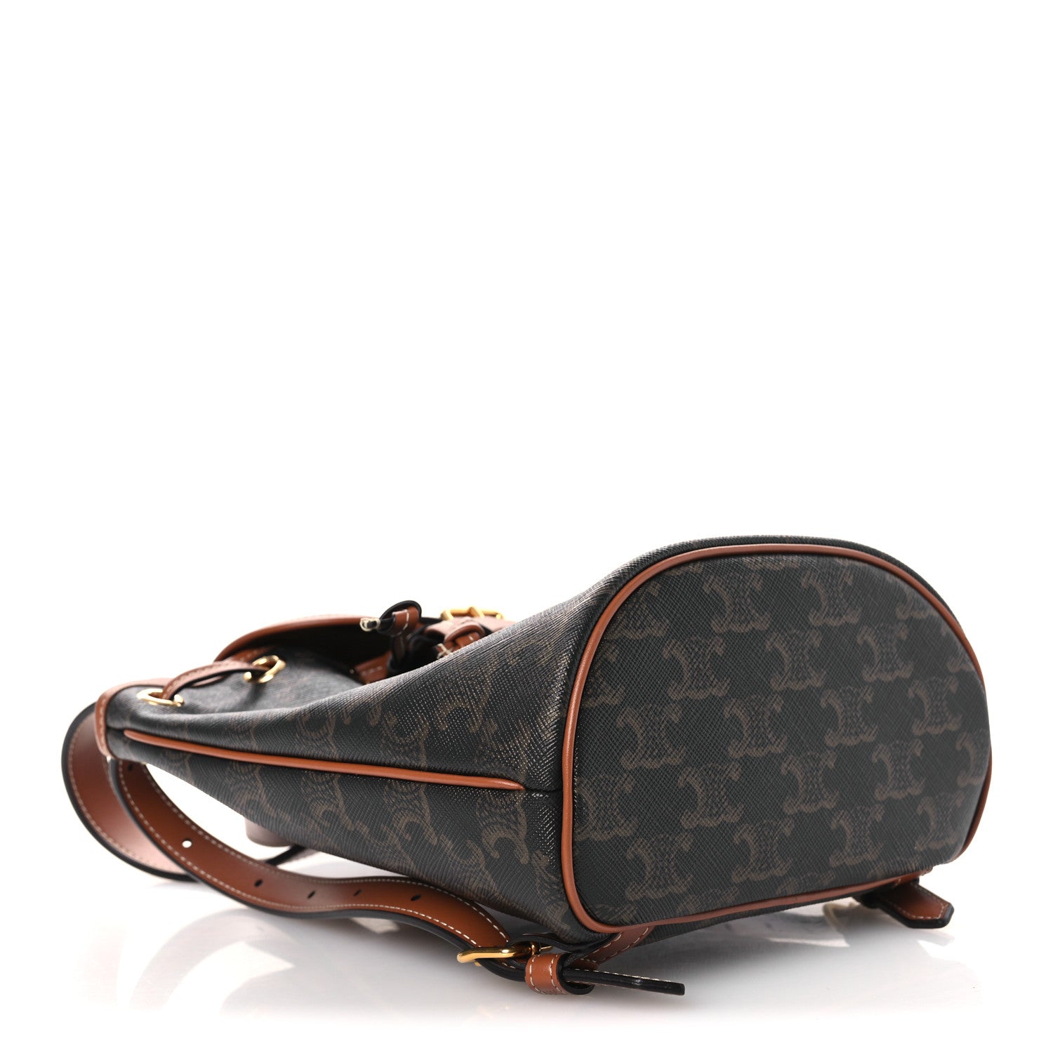 Triomphe Canvas Calfskin Mini Folco Backpack Tan