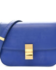 Box Calfskin Medium Classic Box Flap Bag Indigo