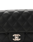 Calfskin Quilted CC Uniform Flap Belt Bag Black