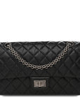 Aged Calfskin Quilted 2.55 Reissue 225 Flap  Black