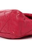 Goatskin Quilted Large CHNL 19 Flap Dark Pink