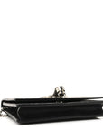 Calfskin Crocodile Embossed Kate Monogram Tassel Chain Wallet Black