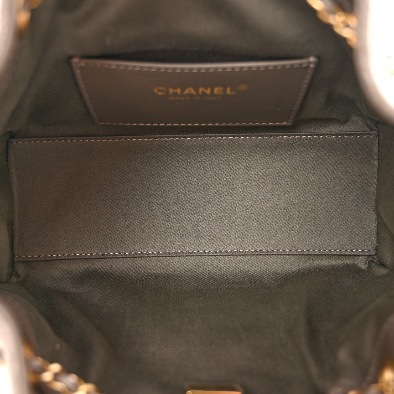 Suede Quilted Mini CHNL 25 Handbag Dark Grey