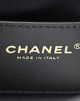 Washed Denim Quilted Mini CHNL 25 Handbag Black