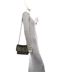 Crinkled Lambskin Matelasse Monogram Baby Niki Chain Satchel Seawood