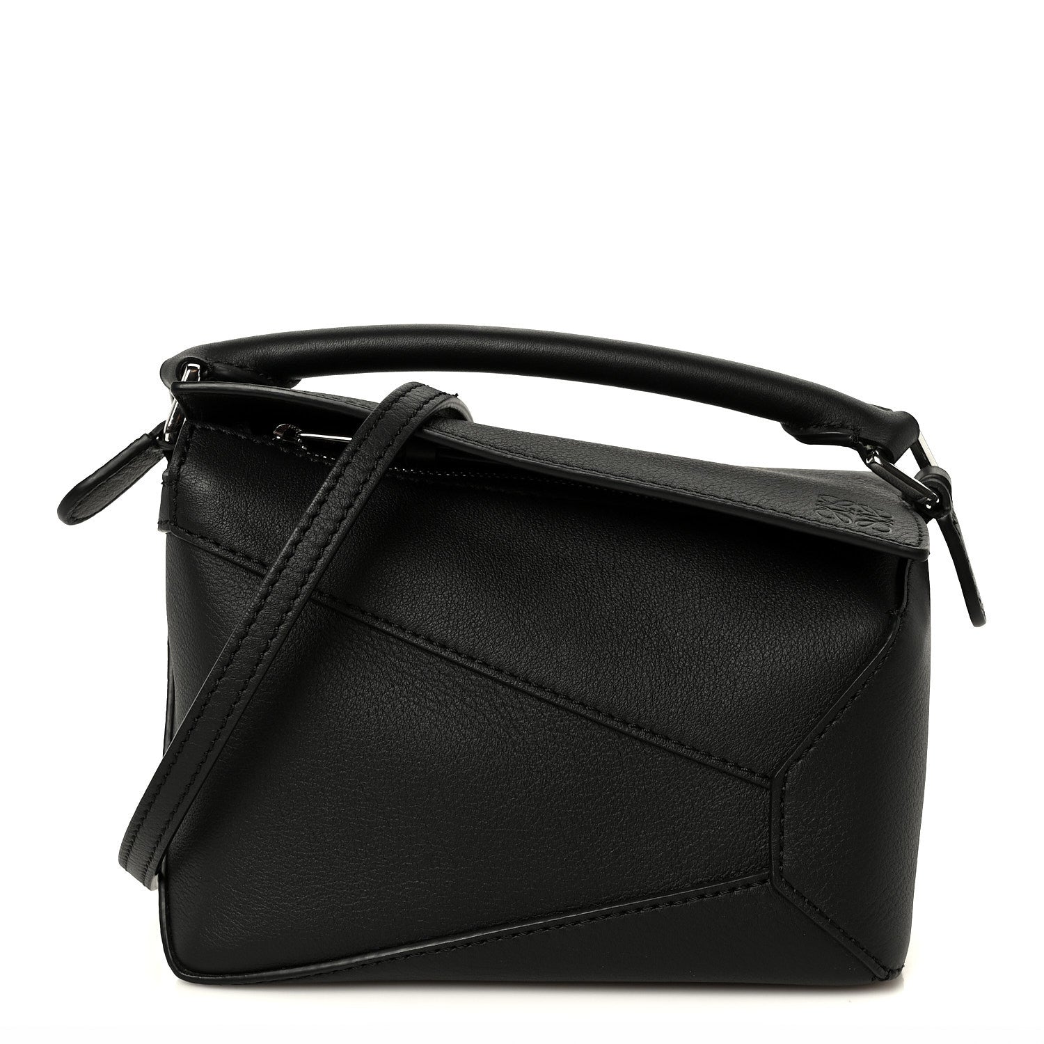 Calfskin Mini Puzzle Edge Bag Black