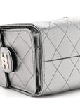 Metallic Caviar Quilted Mini CHNL 25 Handbag Anthracite
