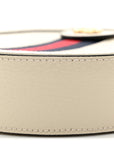 Textured Calfskin Web Mini Ophidia Round Shoulder Bag Mystic White