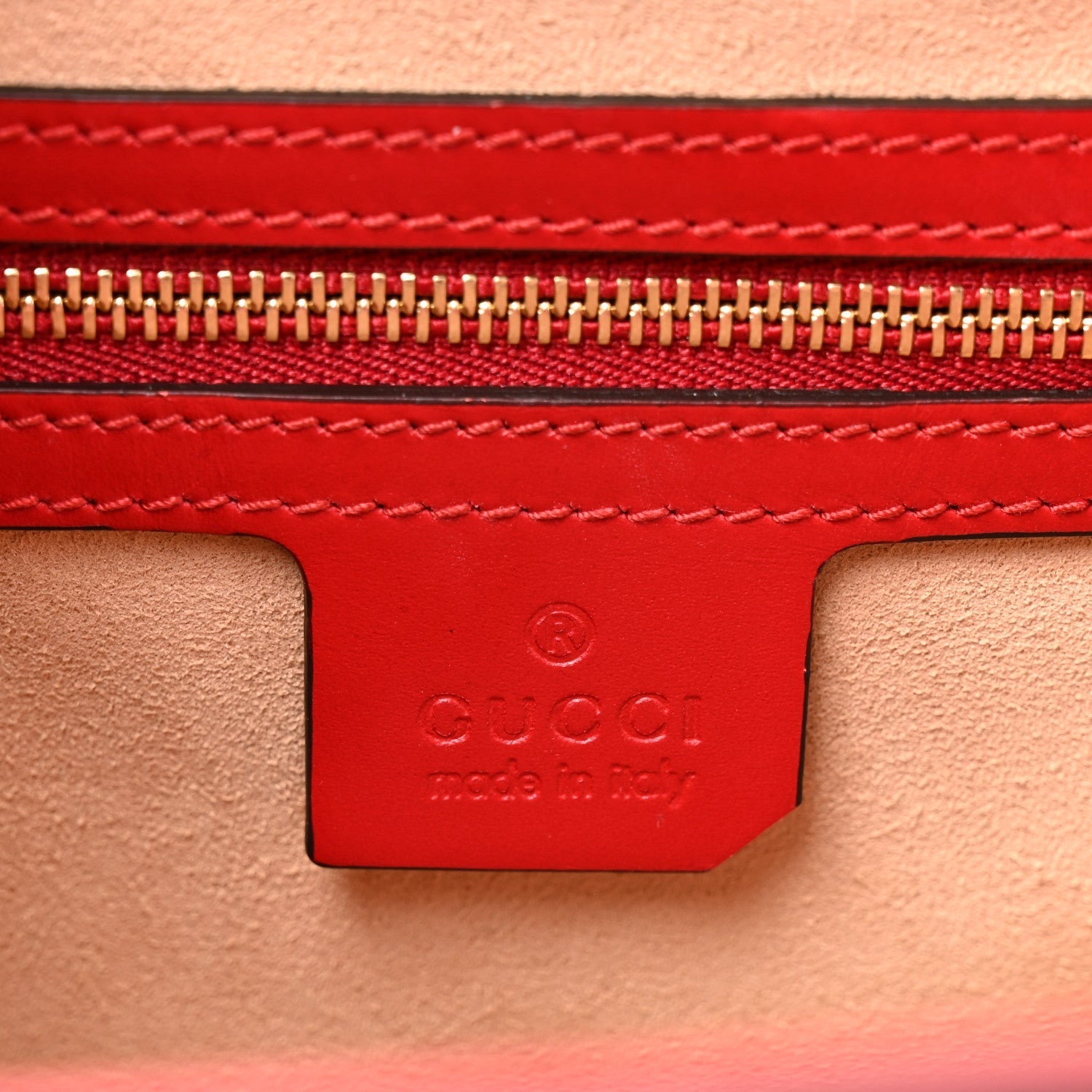 GCCIssima Signature Small Padlock Top Handle Bag Hibiscus Red