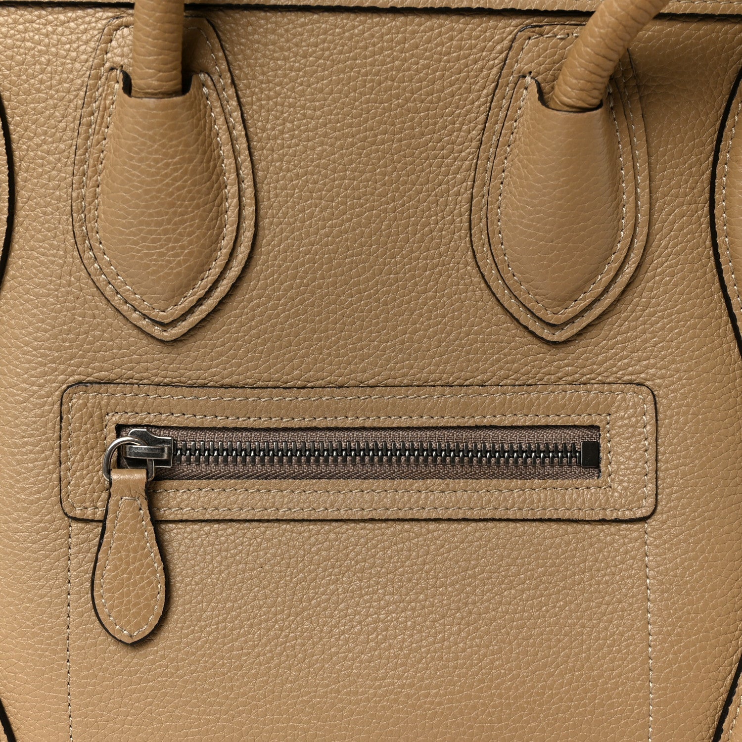 Drummed Calfskin Micro Luggage Dune