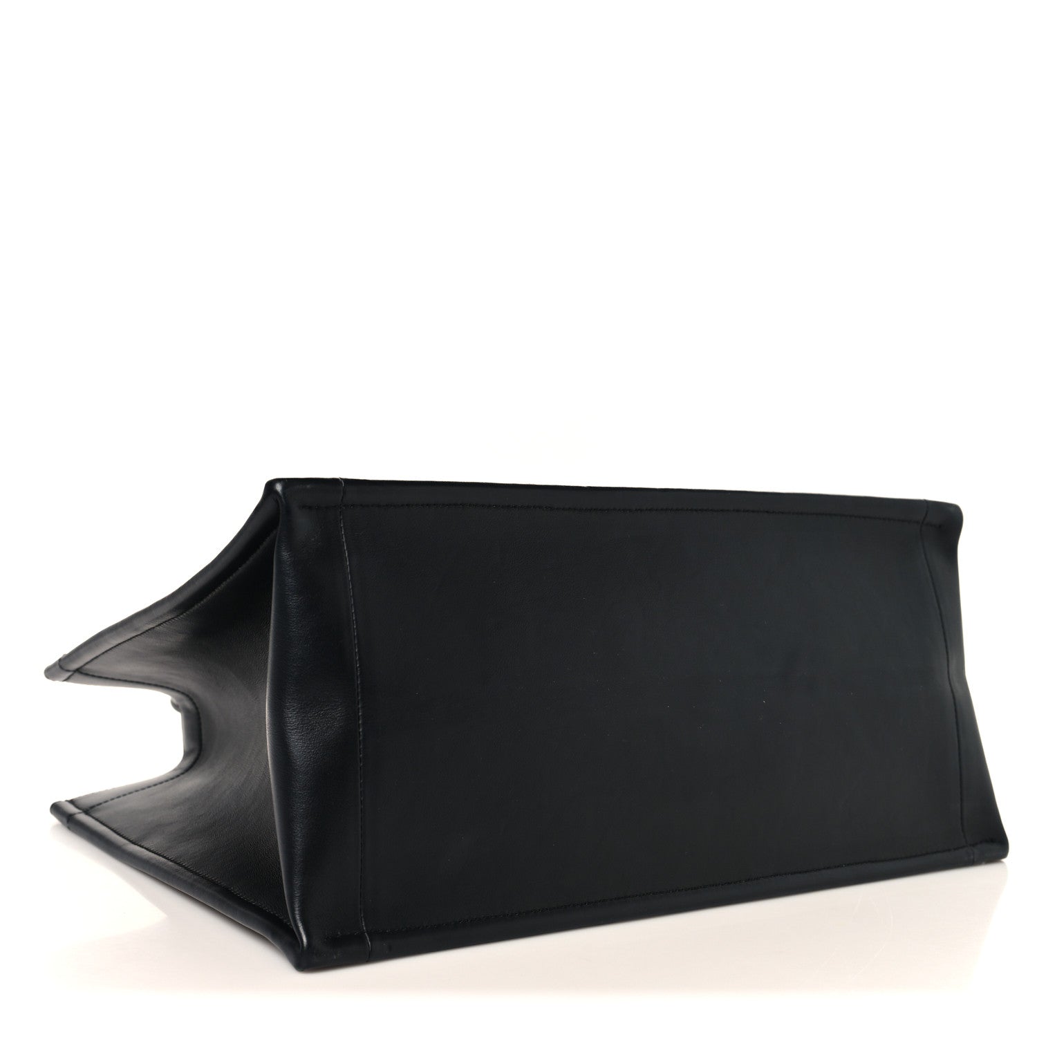 Calfskin Macro Cannage Medium Book Tote Black