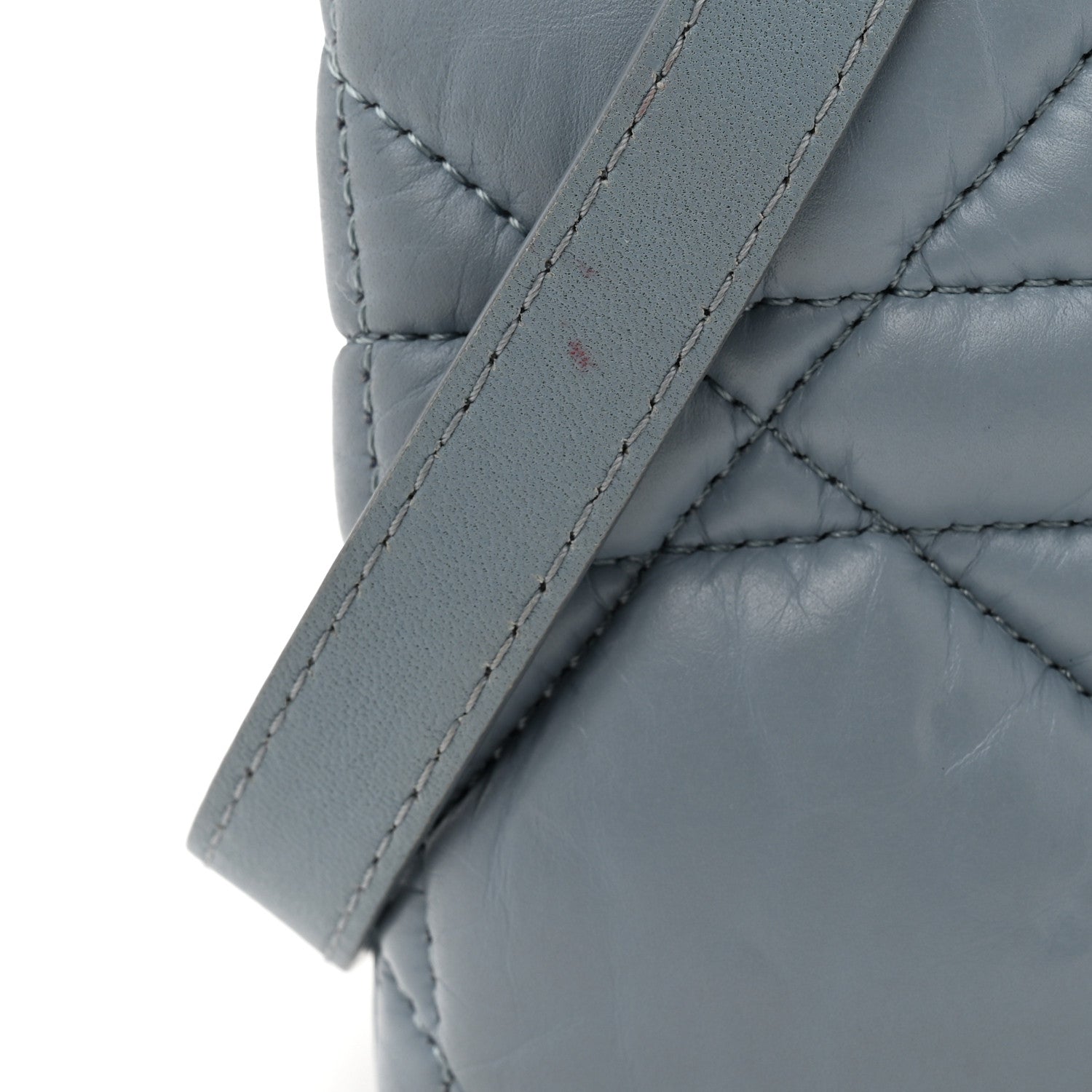 Lambskin Macrocannage Mini D1OR Caro Bag Cloud Blue
