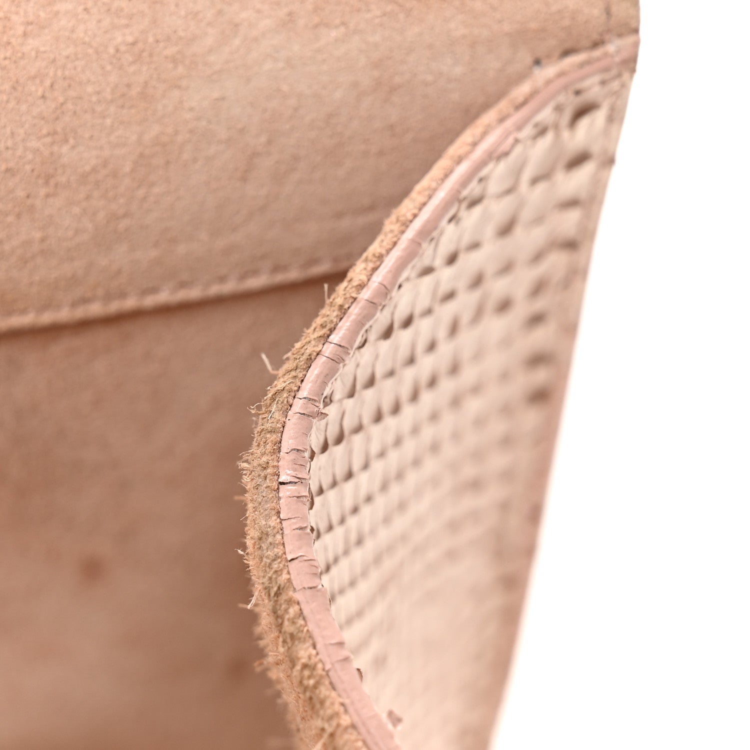Snakeskin Medium Classic Monogram Kate Tassel Satchel Beige