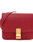 Box Calfskin Small Classic Box Flap Bag Red