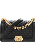 Caviar Quilted Medium Boy Flap Black