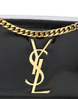 Patent Small Monogram Kate Satchel Black