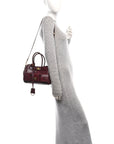 Calfskin Crocodile Embossed Mini Bel Air Carry All Bag Dark Burgundy