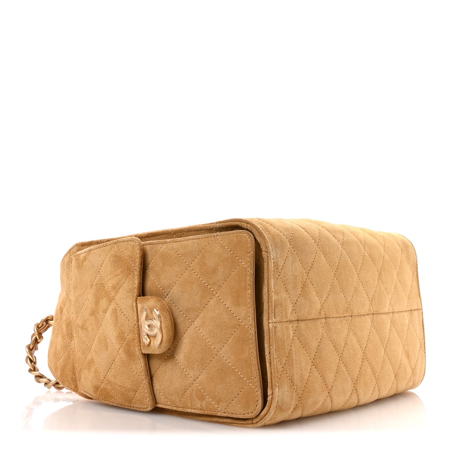Suede Quilted Small CHNL 25 Handbag Beige