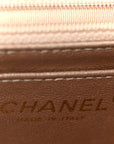Metallic Lambskin Perforated Mini Square Flap Light Pink