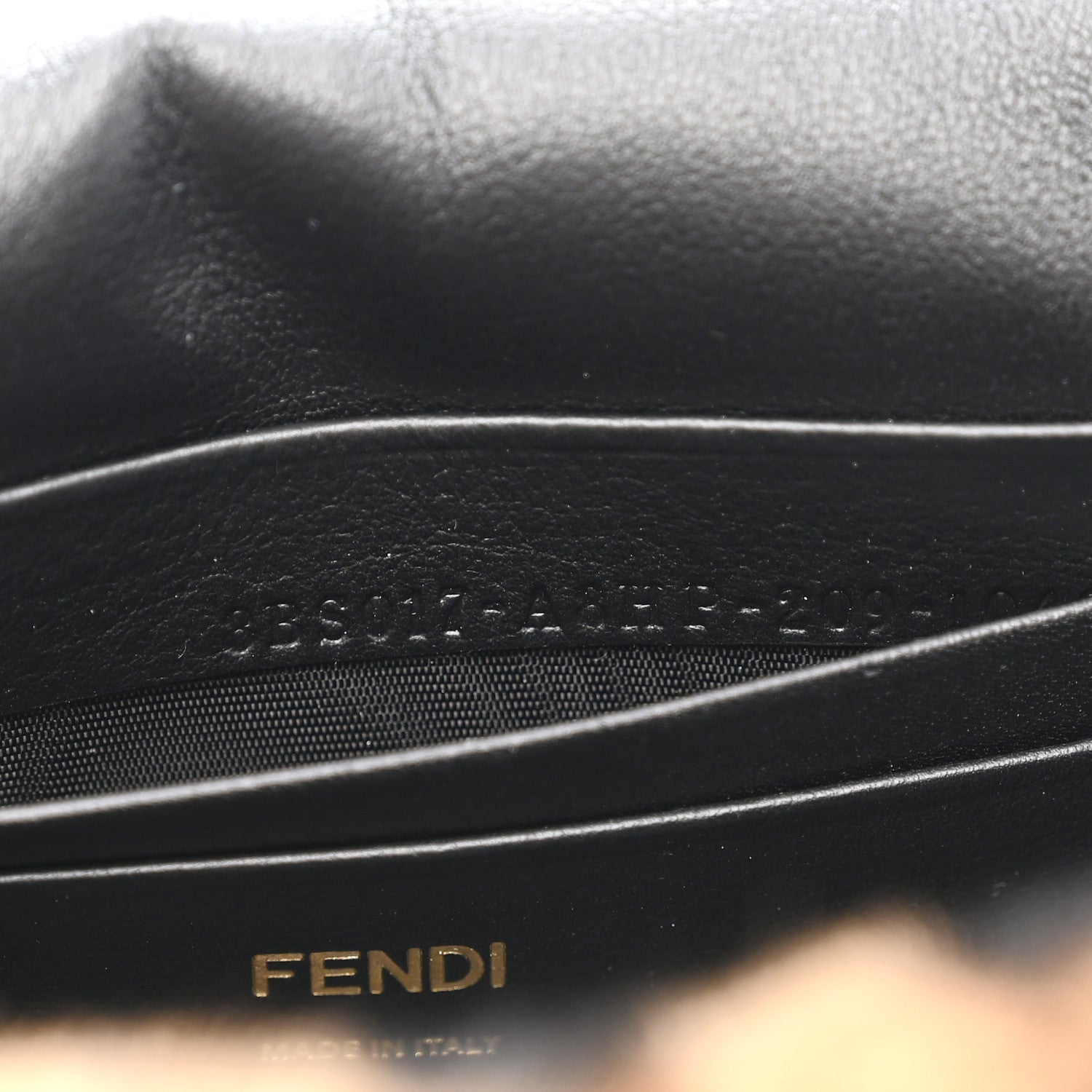 Shearling Vitello Dolce Macro FF 1974 Mini Baguette Tobacco Black