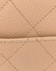 Caviar Quilted Jumbo Double Flap Beige Clair